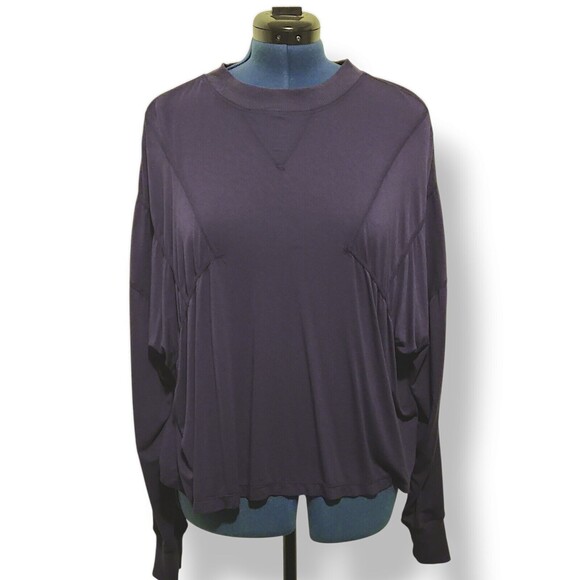 Free People Movement Sz XS Runner Up Longsleeve Top In Purple Lightweigh… - Picture 1 of 6